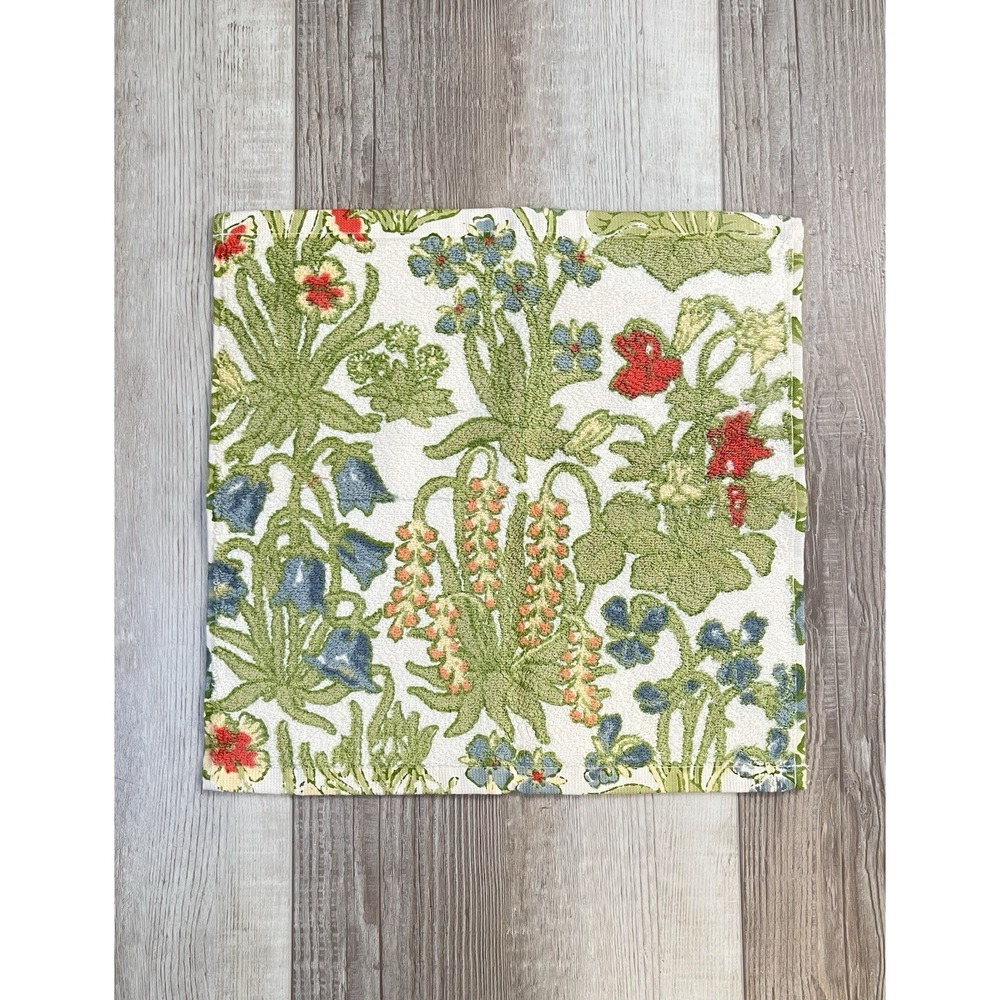 Pottery Barn Washcloth NWOT Green Floral 12 X 12